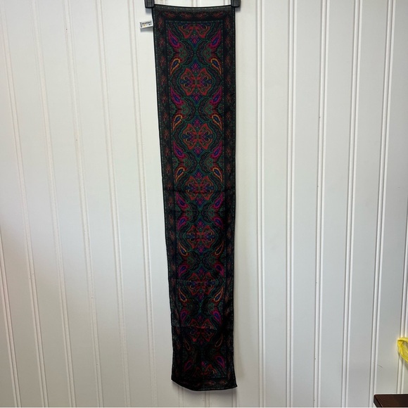 Liz Claiborne Accessories - Vintage Liz Claiborne 100% Silk Scarf Paisley Long Oblong Retro 80s